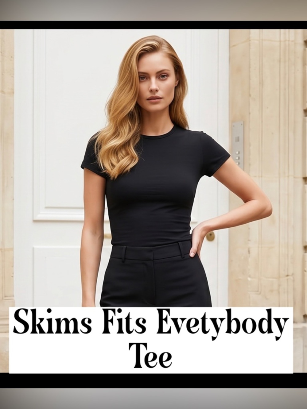 Skims Fits Everybody T-Shirt Onyx Short Sleeve New PRICE